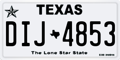 TX license plate DIJ4853