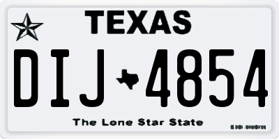 TX license plate DIJ4854