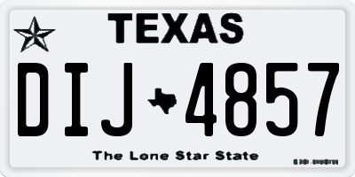TX license plate DIJ4857