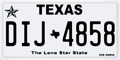 TX license plate DIJ4858