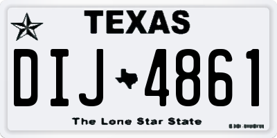TX license plate DIJ4861