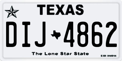 TX license plate DIJ4862