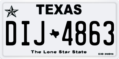 TX license plate DIJ4863
