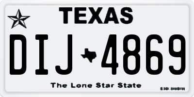 TX license plate DIJ4869
