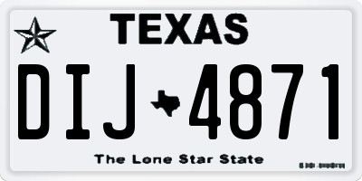 TX license plate DIJ4871