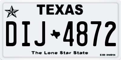 TX license plate DIJ4872