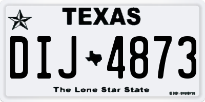 TX license plate DIJ4873