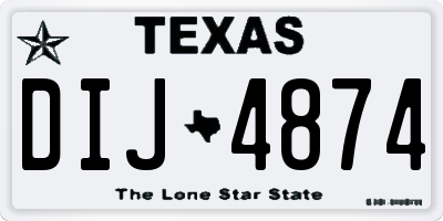 TX license plate DIJ4874