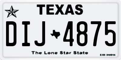 TX license plate DIJ4875
