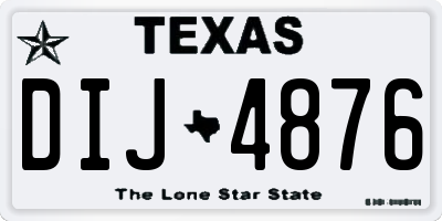 TX license plate DIJ4876