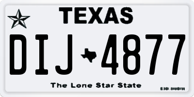 TX license plate DIJ4877