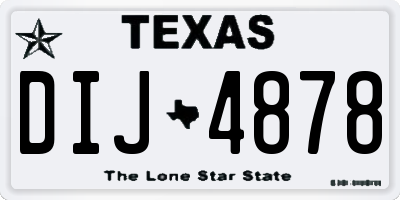 TX license plate DIJ4878