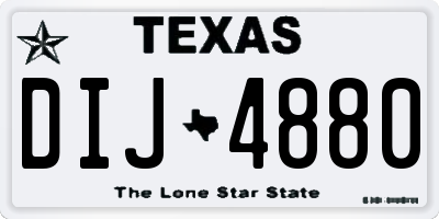 TX license plate DIJ4880