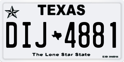 TX license plate DIJ4881