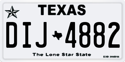TX license plate DIJ4882