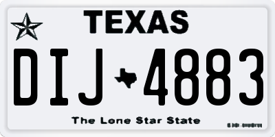 TX license plate DIJ4883