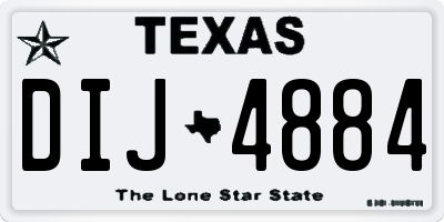 TX license plate DIJ4884