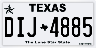 TX license plate DIJ4885