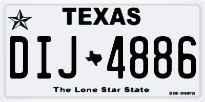 TX license plate DIJ4886