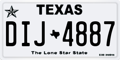 TX license plate DIJ4887