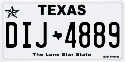 TX license plate DIJ4889