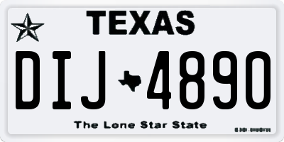 TX license plate DIJ4890