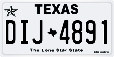 TX license plate DIJ4891