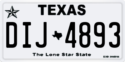 TX license plate DIJ4893