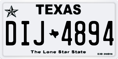TX license plate DIJ4894
