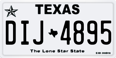 TX license plate DIJ4895