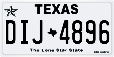 TX license plate DIJ4896