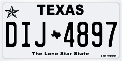TX license plate DIJ4897