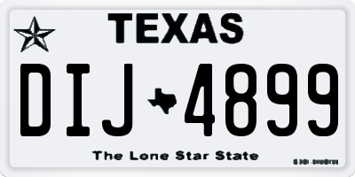 TX license plate DIJ4899
