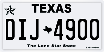 TX license plate DIJ4900
