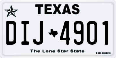 TX license plate DIJ4901