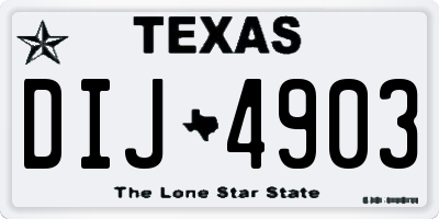 TX license plate DIJ4903