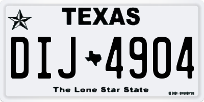 TX license plate DIJ4904