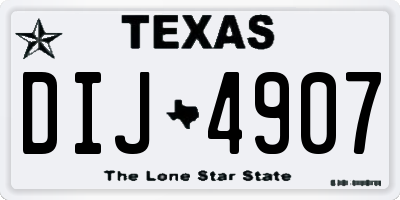 TX license plate DIJ4907