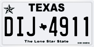 TX license plate DIJ4911