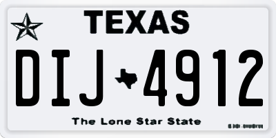 TX license plate DIJ4912
