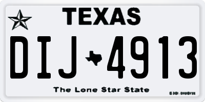 TX license plate DIJ4913