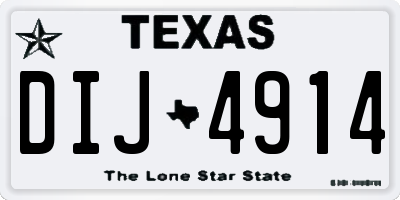 TX license plate DIJ4914