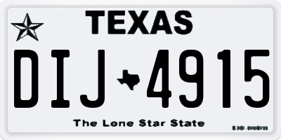 TX license plate DIJ4915