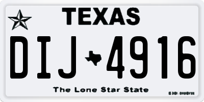 TX license plate DIJ4916