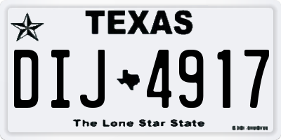 TX license plate DIJ4917