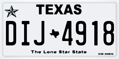 TX license plate DIJ4918