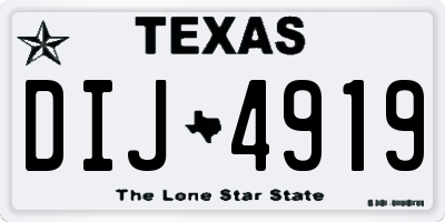 TX license plate DIJ4919