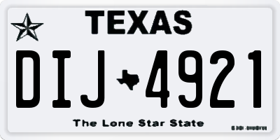 TX license plate DIJ4921