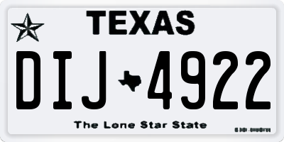 TX license plate DIJ4922
