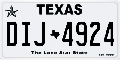 TX license plate DIJ4924
